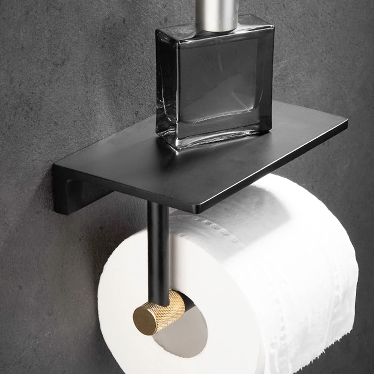 Bathroom Towel Rack Set,5 Pcs Bathroom Hardware Set Black Gold Bath Towel Bar Set,Towel Bar,Toilet Paper Holder,Towel Ring,Brass Wall Mounted Bathroom Accessories kit