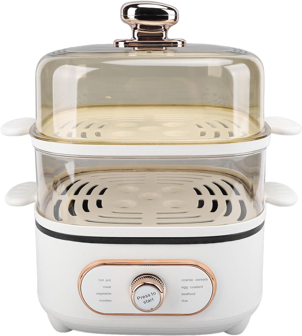 2 Tier Electric Food Steamer, 1200W 10.5L Electric Hot Pot with Steamer, Stackable Baskets, Fast Simultaneous Cooking Vegetable Steamer for Seafood, Raman, Soup, Noodles, Oatmeal