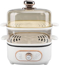 2 Tier Electric Food Steamer, 1200W 10.5L Electric Hot Pot with Steamer, Stackable Baskets, Fast Simultaneous Cooking Vegetable Steamer for Seafood, Raman, Soup, Noodles, Oatmeal