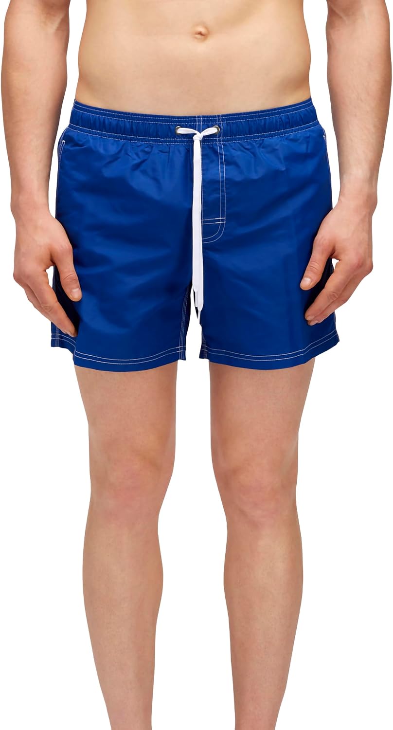 SUNDEK Mens Elastic Waist Boardshort, Swim Trunks 14' Length 5' Inseam