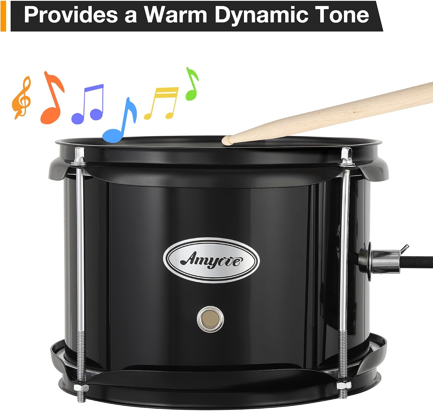 3-Piece Beginner Drum Set, Beginner Drum Set,with Bass Tom Snare Drum, 14 Inch Drum Kit with Snare, Cymbal, Drumsticks, Adjustable Seat (Metallic Black)