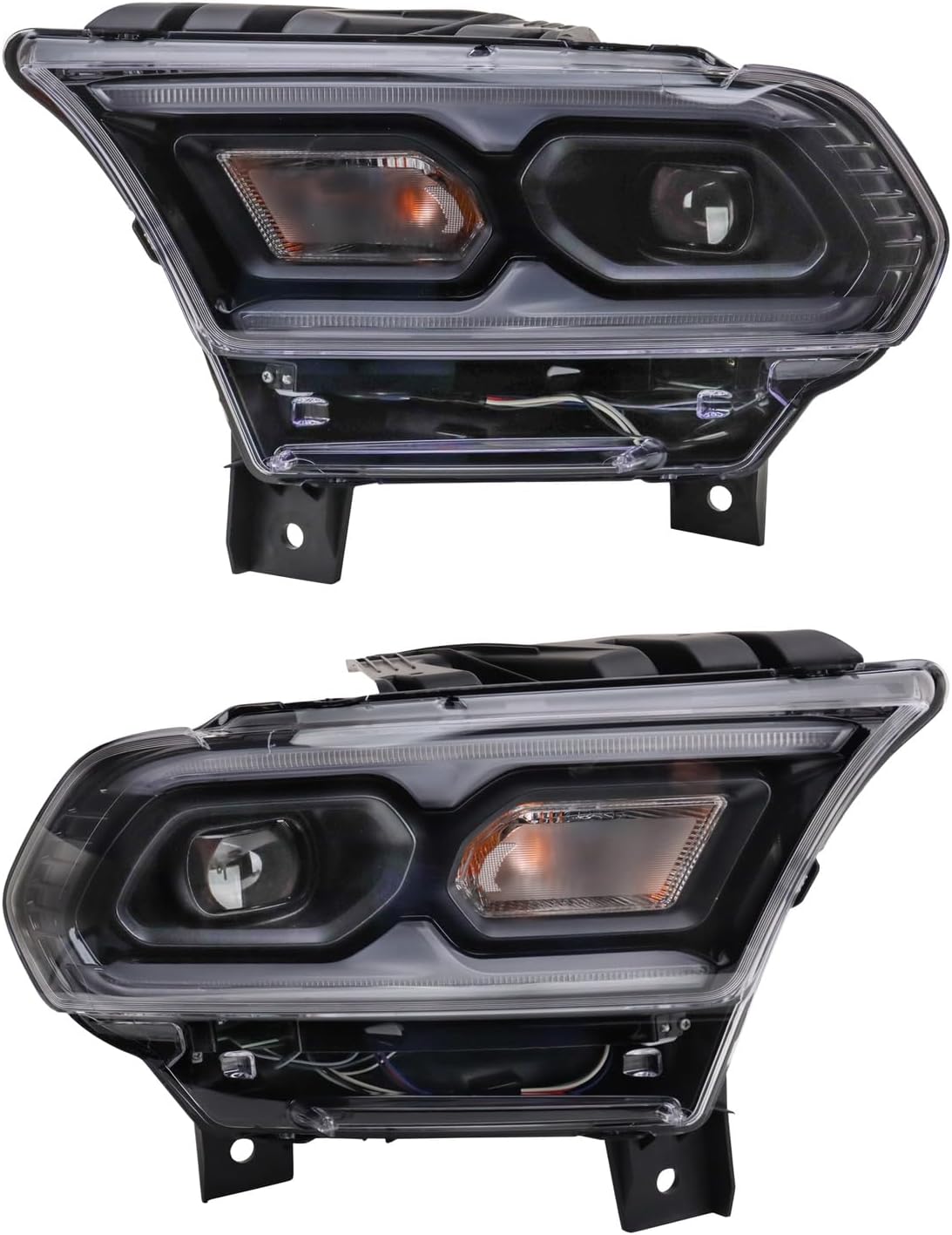 TRQ Driver & Passenger Side Headlight Assembly Set Headlights Driver & Passenger Side Compatible with 2021-2022 Dodge Durango CH2502344 CH2503344