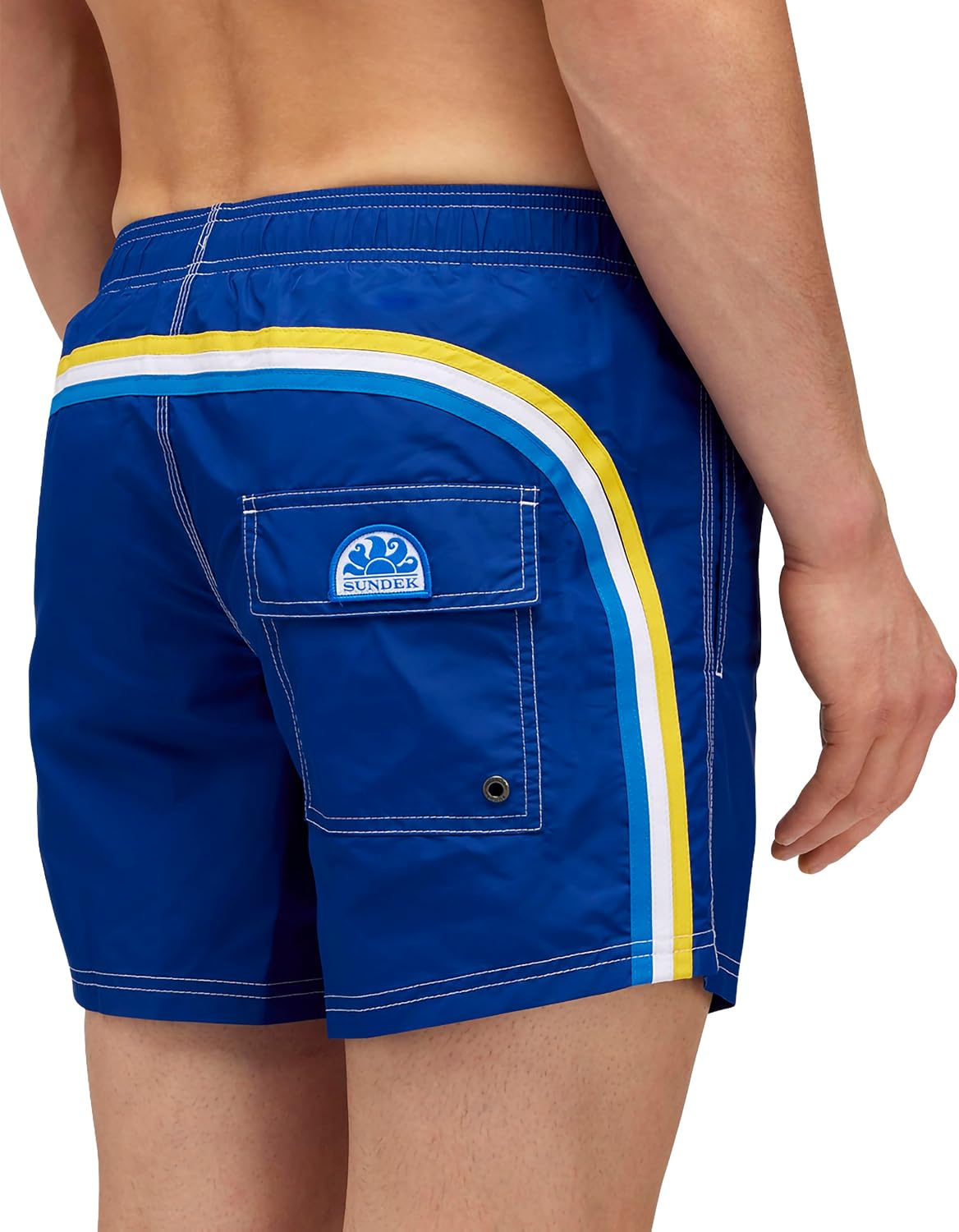 SUNDEK Mens Elastic Waist Boardshort, Swim Trunks 14' Length 5' Inseam