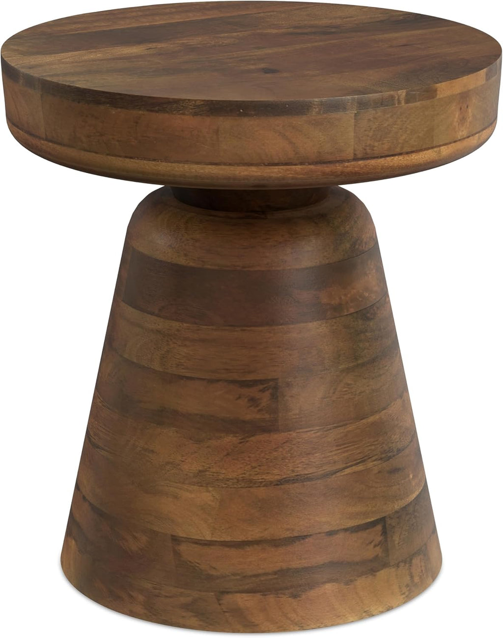SIMPLIHOME Robbie Accent Table - 16 inch Wide Solid Mango Wood End Table in Walnut Brown, Boho Contemporary Rustic Side Table for Living Room or Bedroom with Multipurpose Function, Assembled
