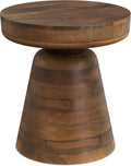 SIMPLIHOME Robbie Accent Table - 16 inch Wide Solid Mango Wood End Table in Walnut Brown, Boho Contemporary Rustic Side Table for Living Room or Bedroom with Multipurpose Function, Assembled