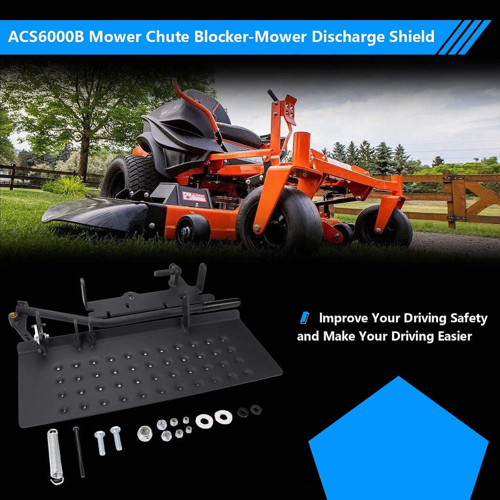 ACS6000B Mower Chute Blocker-Mower Discharge Shield Compatible with Bad Boy Mowers,54' / 60' / 61' / 72', Chute Blocker Replace Part Number 088-6000-00, 088600000