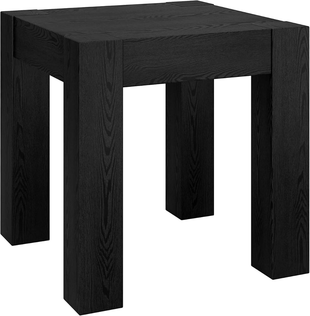Henn&Hart 22' Modern Square Wooden End Table, Side Table, Nightstand for Living Room, Office, Family Room, or Bedroom, Natural Black