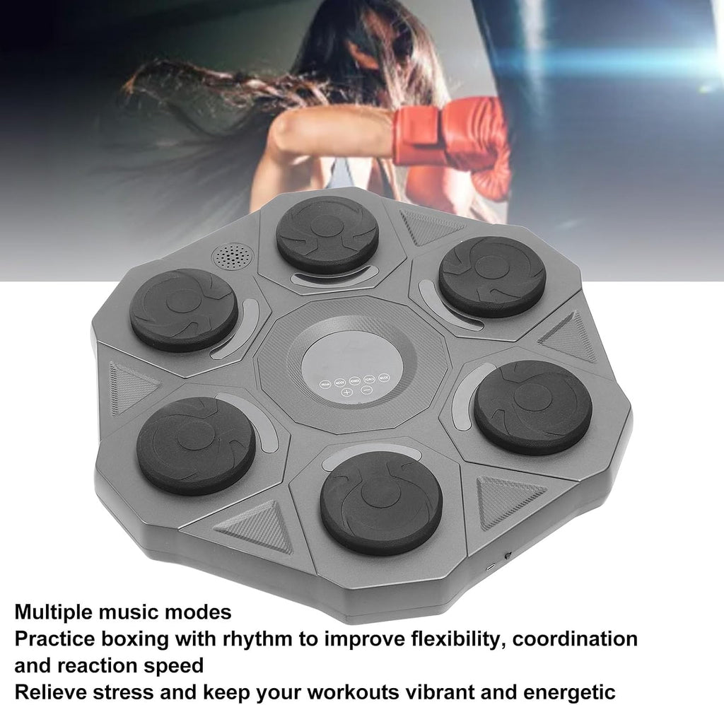 Smart Music Boxing Machine, Indoor Boxing Machine Wall Mounted Punching Trainer for Adults Electronic Boxing Target For Exercises, Improve Hand Eye Coordination