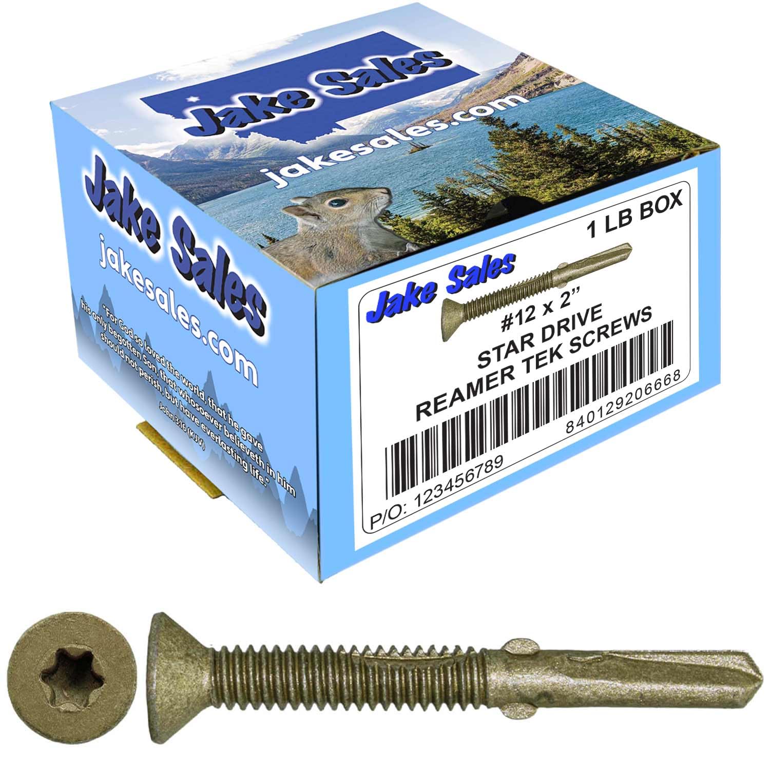 12x2 Reamer Tek Torx/Star Head Self-Drilling Wood to Metal Screws - for Flatbeds, Trailers - T-30 Torx Screw Head - CASE Qty 42 Boxes 2,856 Screws