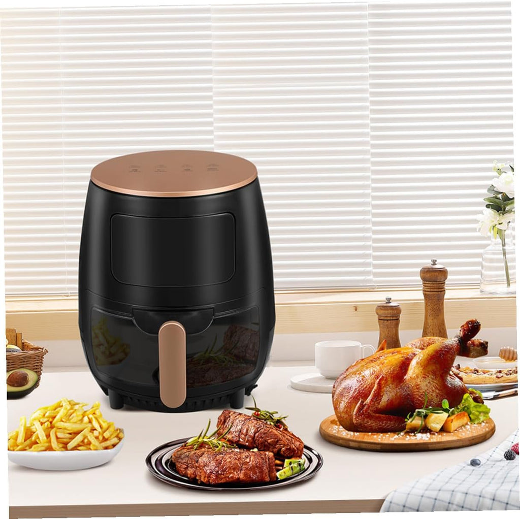 Large Capacity Electric Hot Air Fryer Oven for Healthy Cooking Multi-functional with Overheat Protection Monitoring Automatic Power-off Stylish Black Design for Home and Family Use