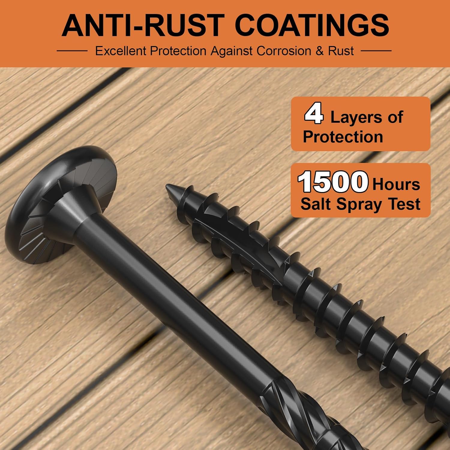 #14 Heavy-Duty Wood Screws Assortment Kit, 360Pcs Star Drive Decking Wood Screws, Rust Resistant Timber Screws for Log/Landscaping Wood (2-7/8',4-1/2',6',8')
