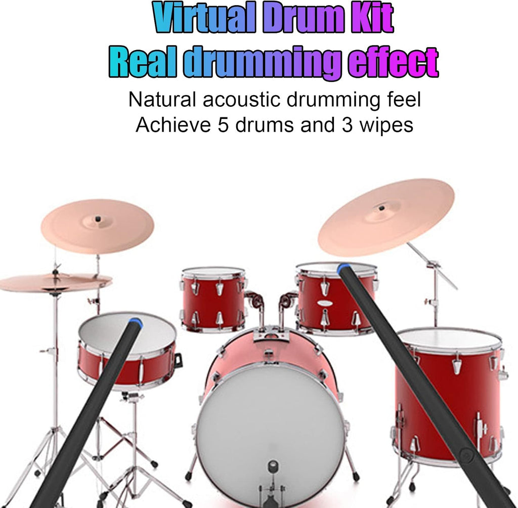 Air Drum Sticks Set,AR Somatosensory Drum Set Portable Adult Children to Practice Intelligent Electronic Virtual Drum for Adults