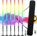 6Pack 4ft RGB Tube Light Portable 5000mAh Battery Powered with Stand Handheld Color Neon Light Bar LED Video Light with Bag for Photography DJ Dance Party Stage Painting Photo Booth Lighting