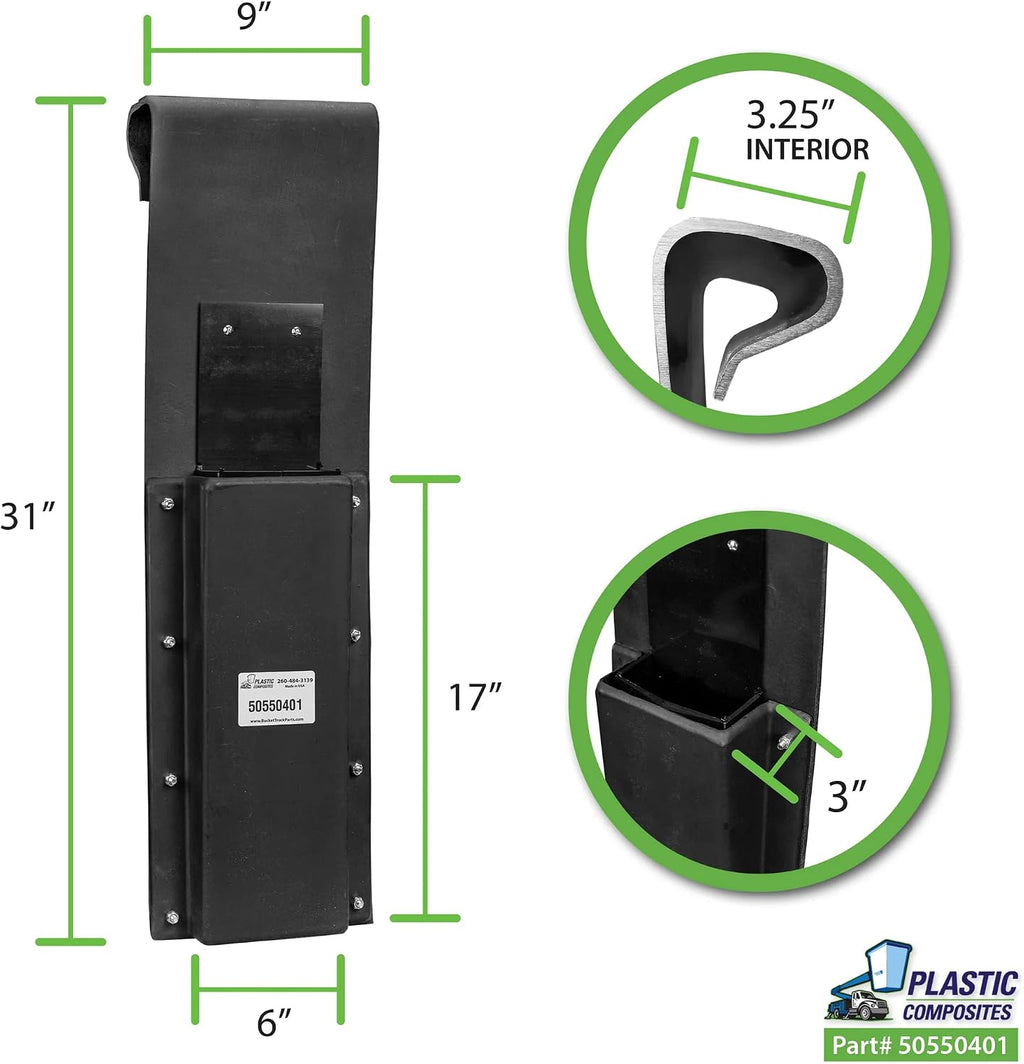 Chainsaw Scabbard - Plastic - Bucket Mounted (Inside Mount ONLY) (Lined) Bucket Truck Parts Built-in Mount, Plastic Scabbard for Mounting Only on the Inside of Your Bucket