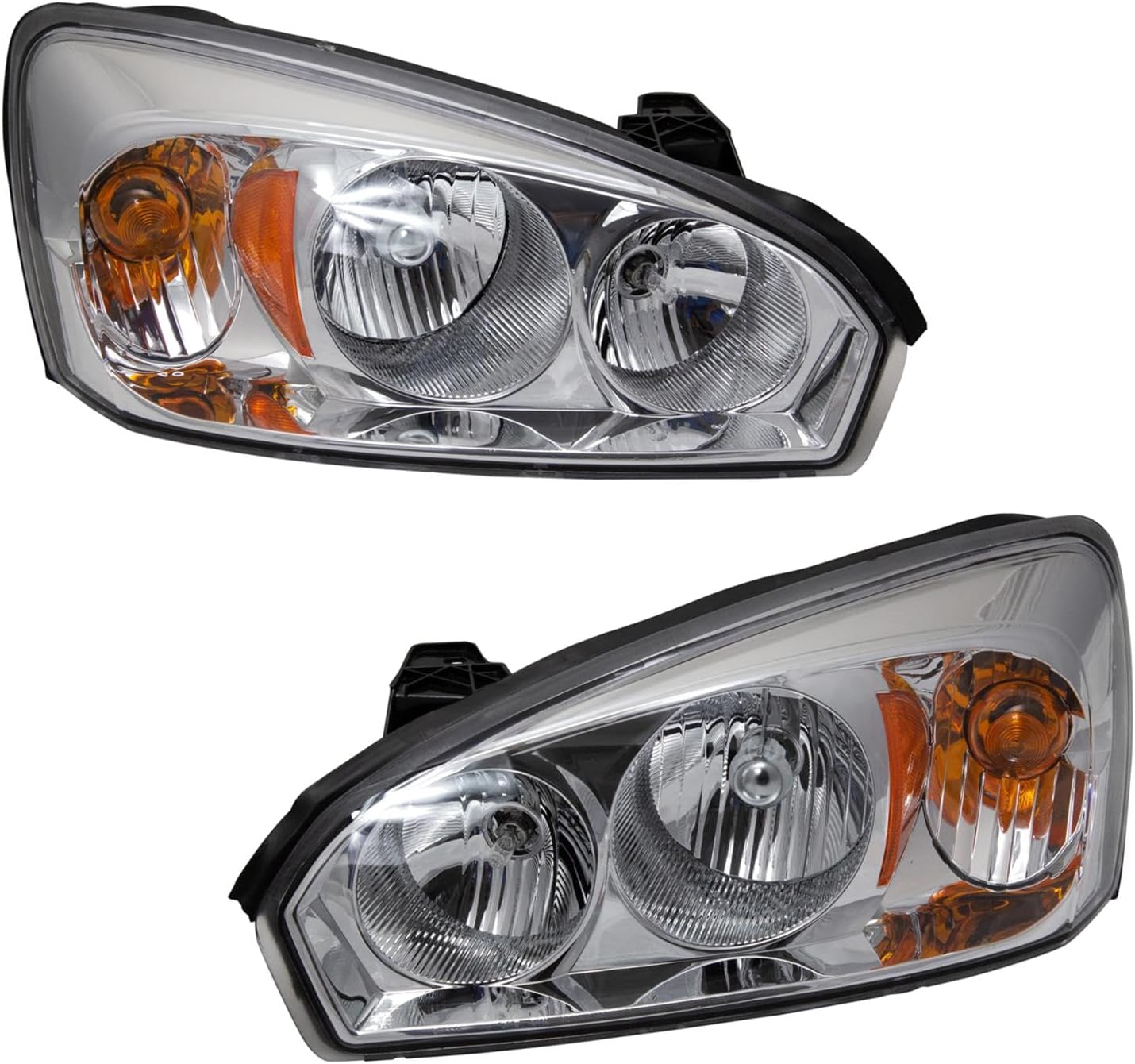 TRQ 2 Piece Headlight Assembly Set Driver & Passenger Side Compatible with Chevrolet Malibu 2004-2007 Malibu Classic LS Classic LT 2008 GM2502235 GM2503235 15851372 15851373