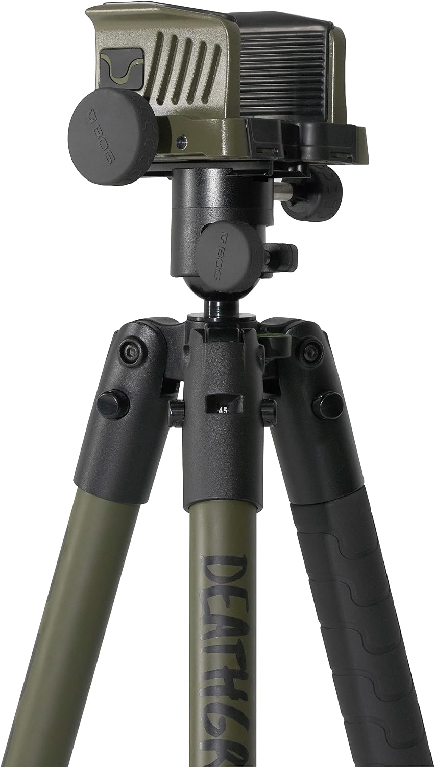 BOG DeathGrip Aluminum Tripod with Durable Frame, Lightweight, Stable Design, Bubble Level, Adjustable Legs, Shooting Rest, and Hands-Free Operation for Hunting, Shooting, and Outdoors