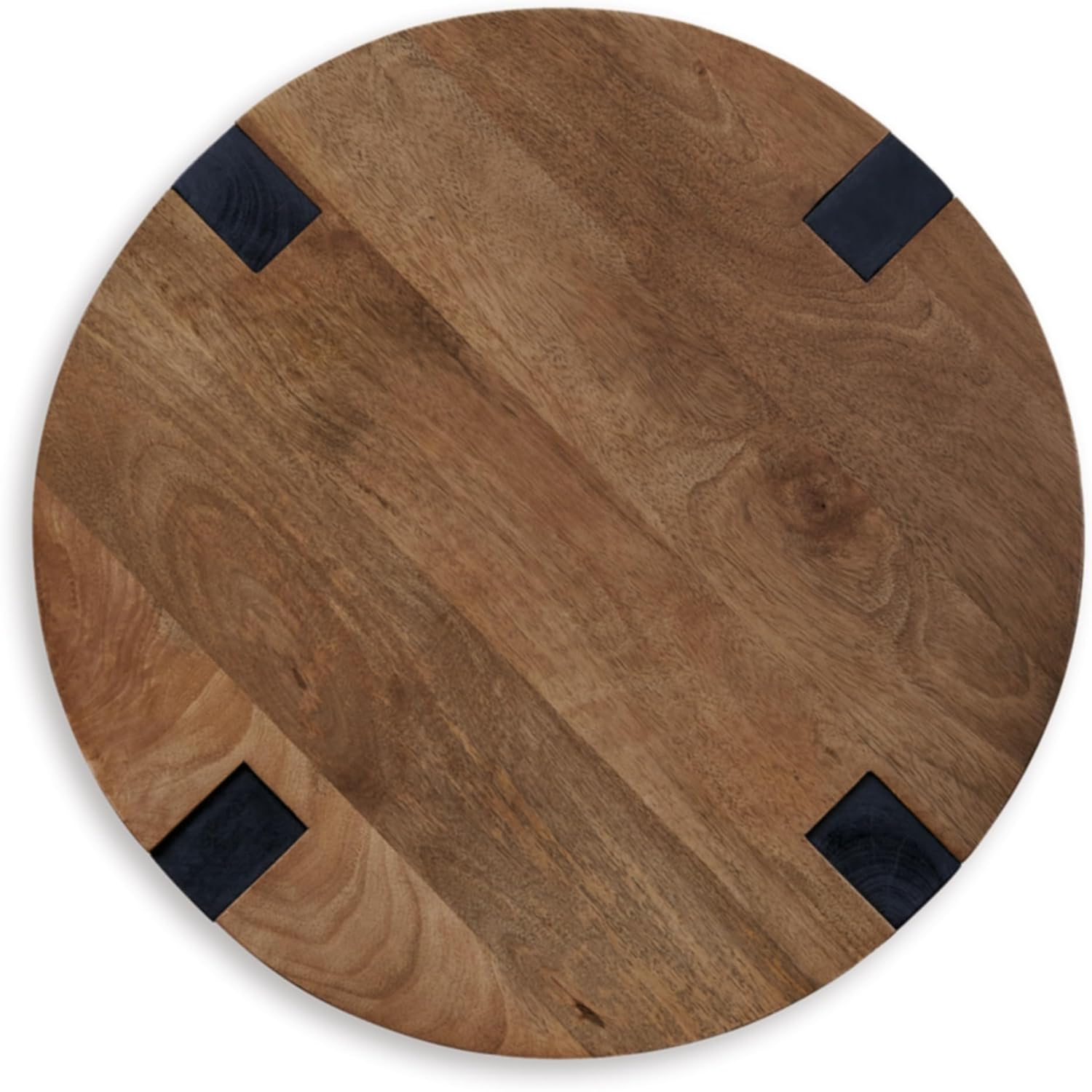 Signature Design by Ashley Hanneforth Farmhouse End Table with Angled Solid Wood Legs, Light Brown & Black