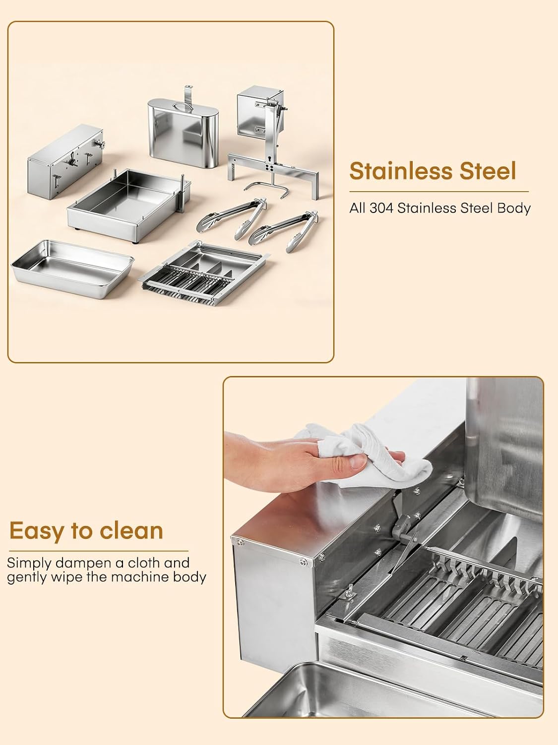 FOHERE Commercial Automatic Donut Maker Machine, 1750W 4-Row Mini Donut Fryer, 3L Hopper with Intelligent Control, 250PCS/H High Capacity, Stainless Steel for Bakeries, Cafes & Dessert Shops (Silver)