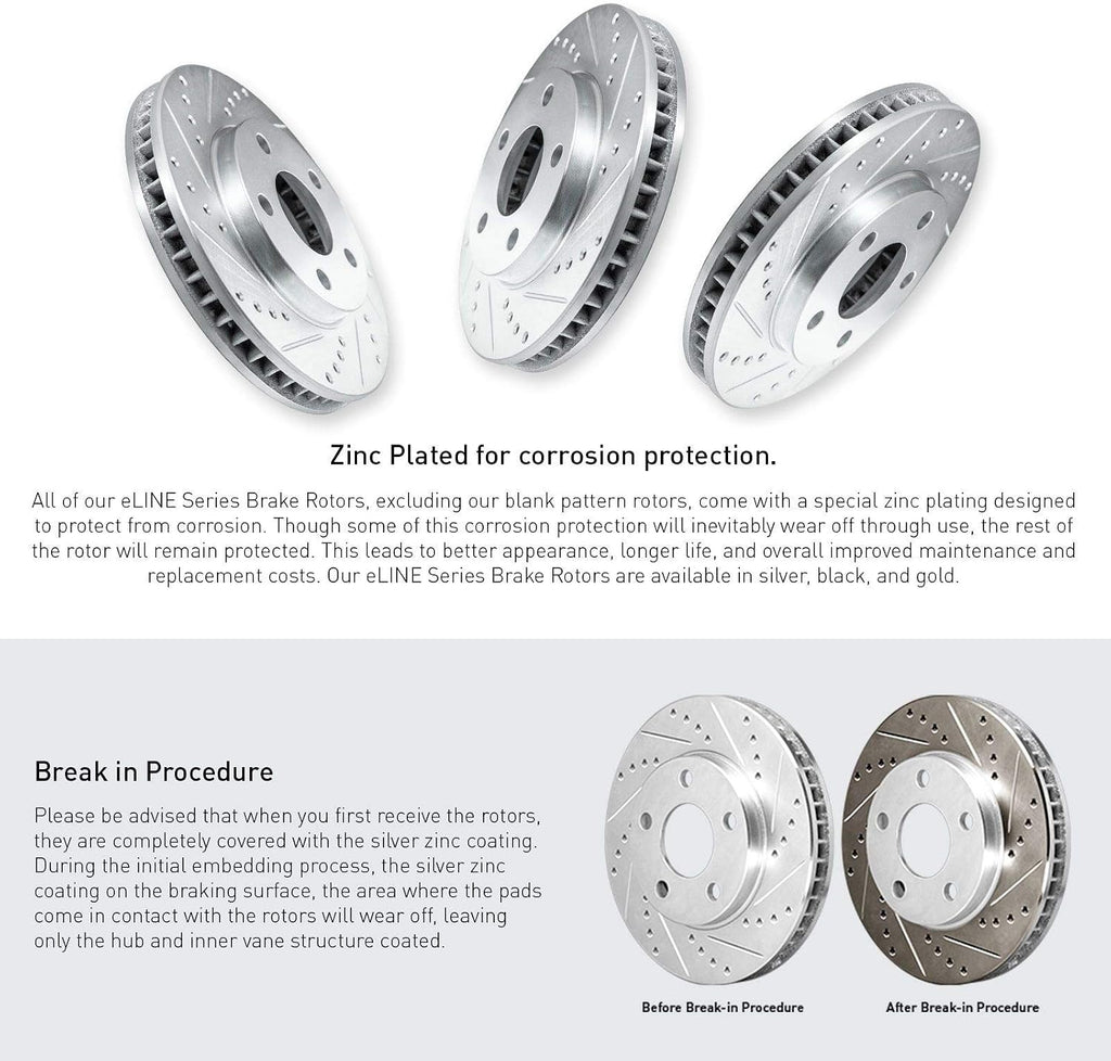 R1 Concepts Front and Rear Brake Kit For 2016-2019 Mazda 6| Drilled Slotted Brake Rotors| Ceramic Brake Pads and Rotors Kit
