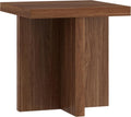 Henn&Hart 22' Scandinavian Wooden Square End Table, Side Table, Nightstand with X-Base for Living Room, Office, Family Room, or Bedroom, Medium Walnut