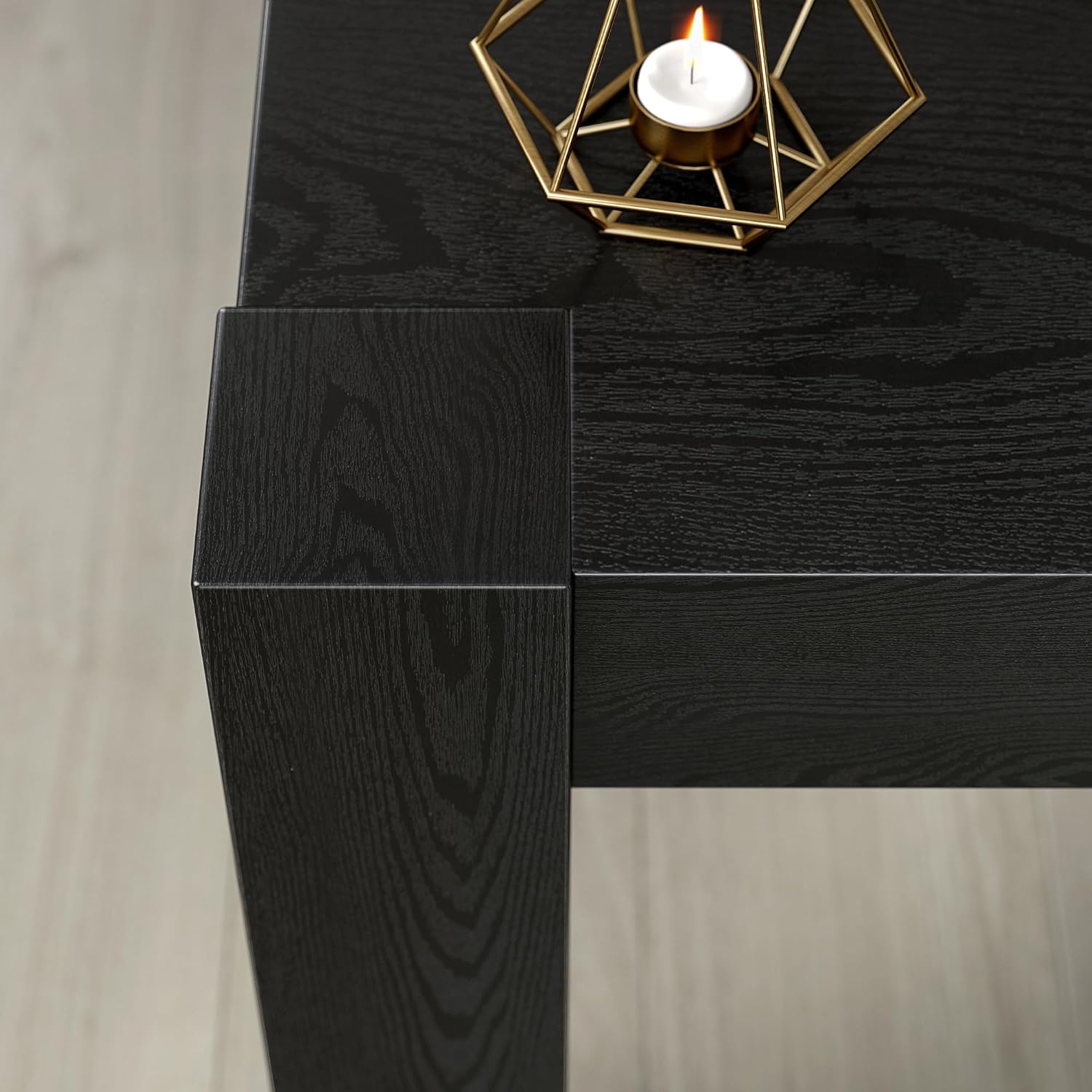 Henn&Hart 22' Modern Square Wooden End Table, Side Table, Nightstand for Living Room, Office, Family Room, or Bedroom, Natural Black