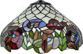 Red Floral Tiffany Lamp Shade Replacement, Only 16X9 Inch Pastoral Retro Stained Glass Lampshades, Suitable for Table Lamp Floor Lamp Hanging Pendant lamp Ceiling Light Desk Lamp