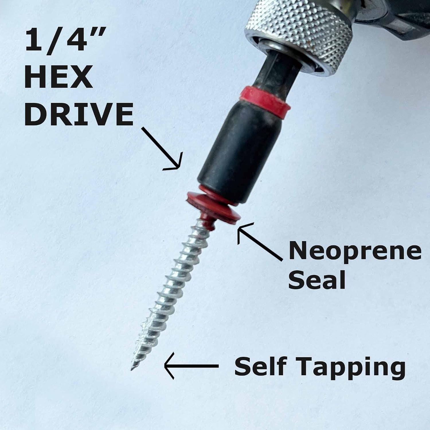 Metal Roofing Screws-#10 x 1.5' – Self Tapping Hex Head with EPDM Rubber Washer – for Metal to Wood, Corrugated Roofing, Siding, Sheds, Pancake Screw - ¼' Hex Drive Easy Installation - White