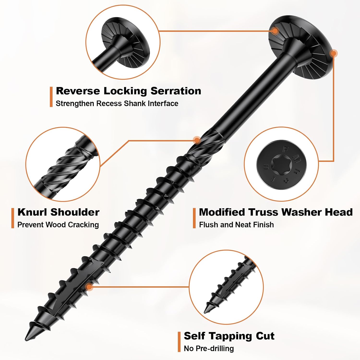 #14 Heavy-Duty Wood Screws Assortment Kit, 360Pcs Star Drive Decking Wood Screws, Rust Resistant Timber Screws for Log/Landscaping Wood (2-7/8',4-1/2',6',8')