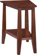 Delton 24 in. Solid Wood Recliner Wedge Side End Side Table with Shelf, Sienna Brown – Leick Home, 10402