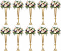 Metal Trumpet Vases for Centerpieces - Set of 10 Elegant Gold Vases for Table, 21.9' Tall Flower Stands for Table Centerpieces Anniversary Celebration Christmas Event Party Home Wedding Decorations