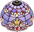 Tiffany Style Lamp Shade, 12 Inch Blue Baroque Stained Glass Lamp Shade Replacement Vintage Lamp Cover Accessories Fit for Table Lamp Pendant Light Ceiling Light