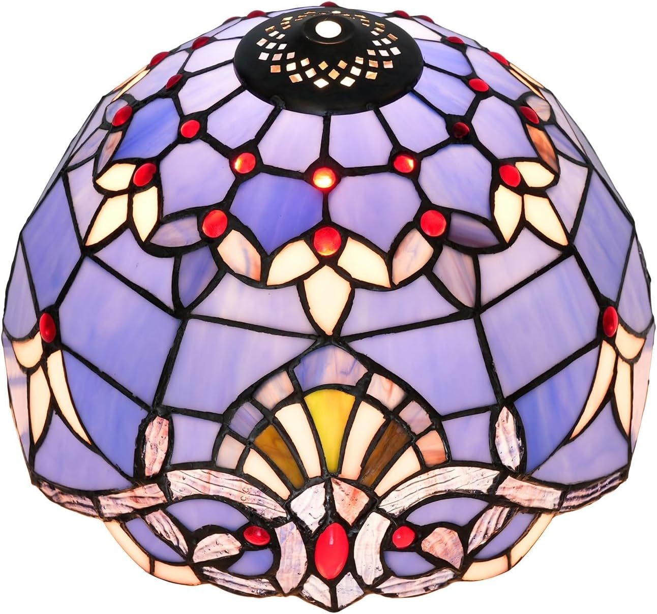 Lamp Shade Replacement Only 12 Inch Blue Baroque Stained Glass Ceiling Light Vintage Art Deco For Table Lamps Floor Pendant