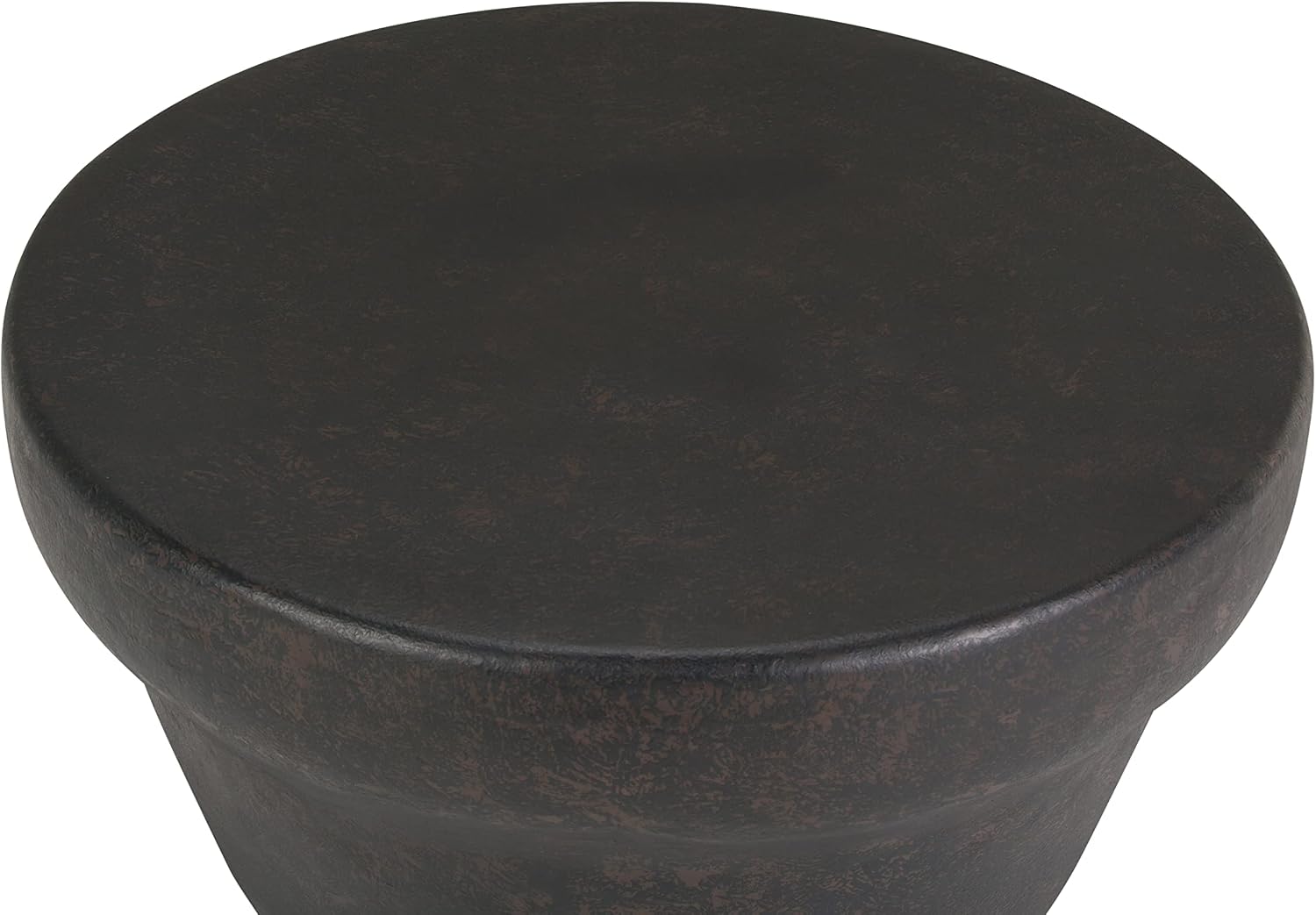 SIMPLIHOME Garvy Metal Coffee Table - 33 inch Wide Solid Metal Round Drum Accent Table in Rustic Bronze, Industrial Living Room Center Table or End Table with Textured Finish, Assembled