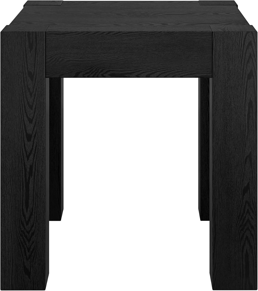 Henn&Hart 22' Modern Square Wooden End Table, Side Table, Nightstand for Living Room, Office, Family Room, or Bedroom, Natural Black