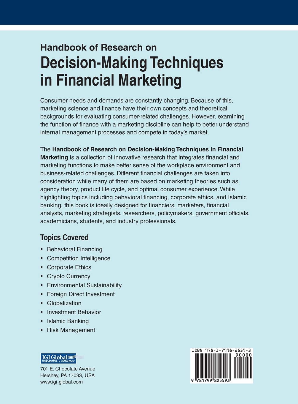 Handbook of Research on Decision-making Techniques in Financial Marketing (Advances in Marketing, Customer Relationship Management, and E-Services)