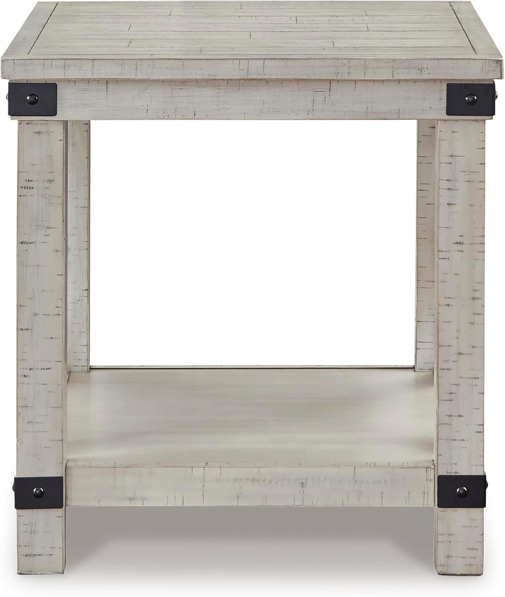 Signature Design by Ashley Carynhurst Rustic Farmhouse End Table, Whitewash