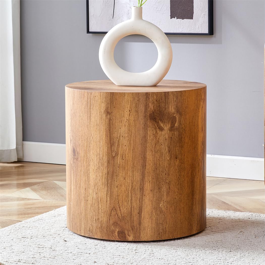 Round Side Table, End Table Living Room Table, Sofa Couch Bedside Table, Nightstand for Small Spaces, No Assembly Required - Ready to Use