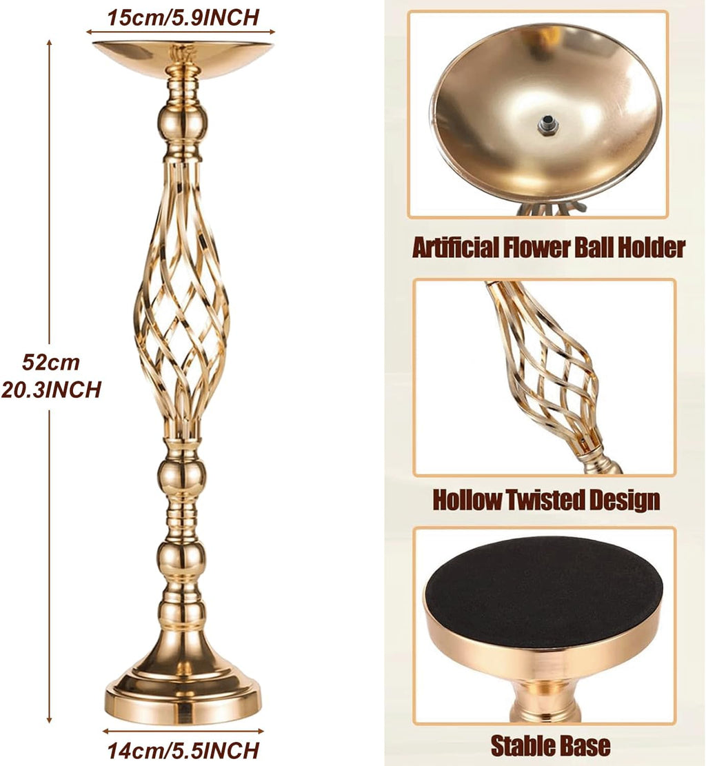 12Pcs Gold Centerpieces for Tables,Tall Gold Centerpieces for Wedding,Metal Candle Holder for Wedding Party, Dinner, Event, Hotel, Home Decor