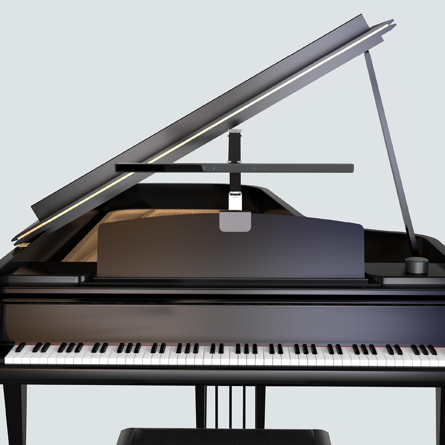 Stella-Pro Piano Light Double Arm Clip On: Professional Design, Asymmetric, Anti-Glare Lighting, Light Sensor, 3000K~6500K CCT Adjustable, Dimmable + Remote Control, 12W LED Eye Protection