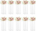 10 Pcs Wedding Centerpieces Acrylic Vases Clear Column Flower Vase Flowers Stand 7.87'' x 7.87'' x 23.6'' Rectangular Flower Display Table Flower Stands for Wedding Party Events Reception Table Decor