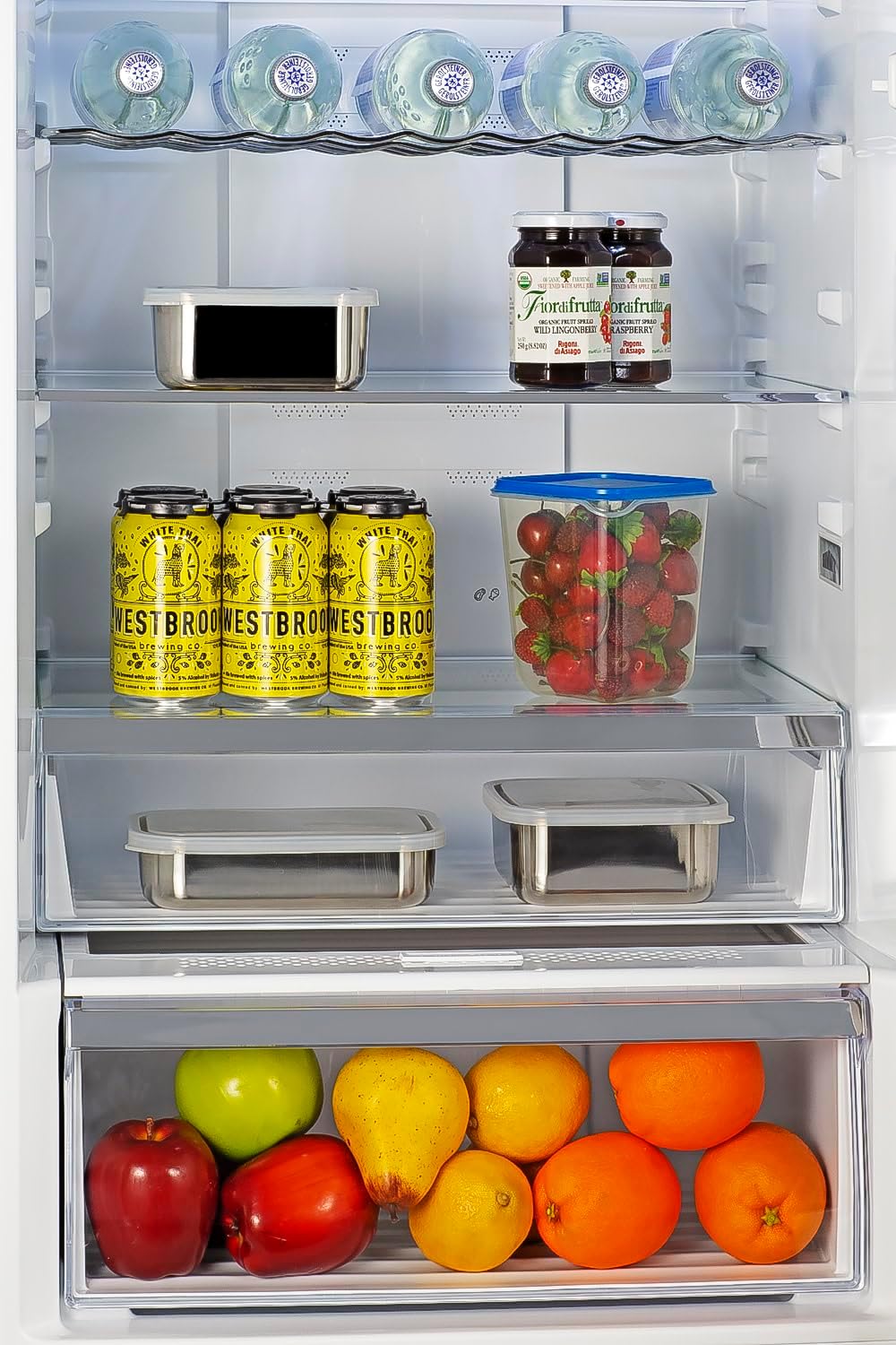 Summit Appliance FFBF235PL 24' Wide Bottom Freezer Refrigerator, Energy Star, LED Lighting, Stainless Steel (LHD)
