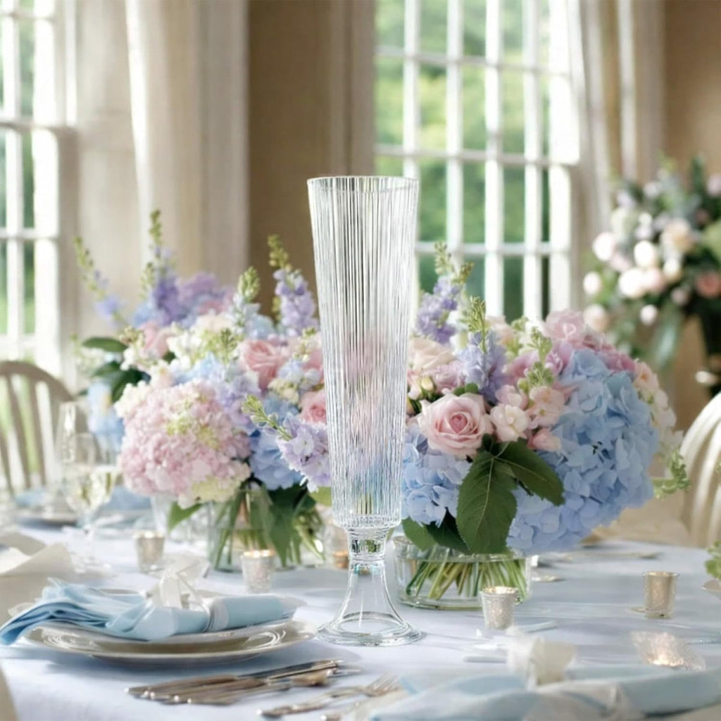 Efavormart 4-Pack Glass Design 20' Clear - Heavy Duty Floral Wedding Centerpieces