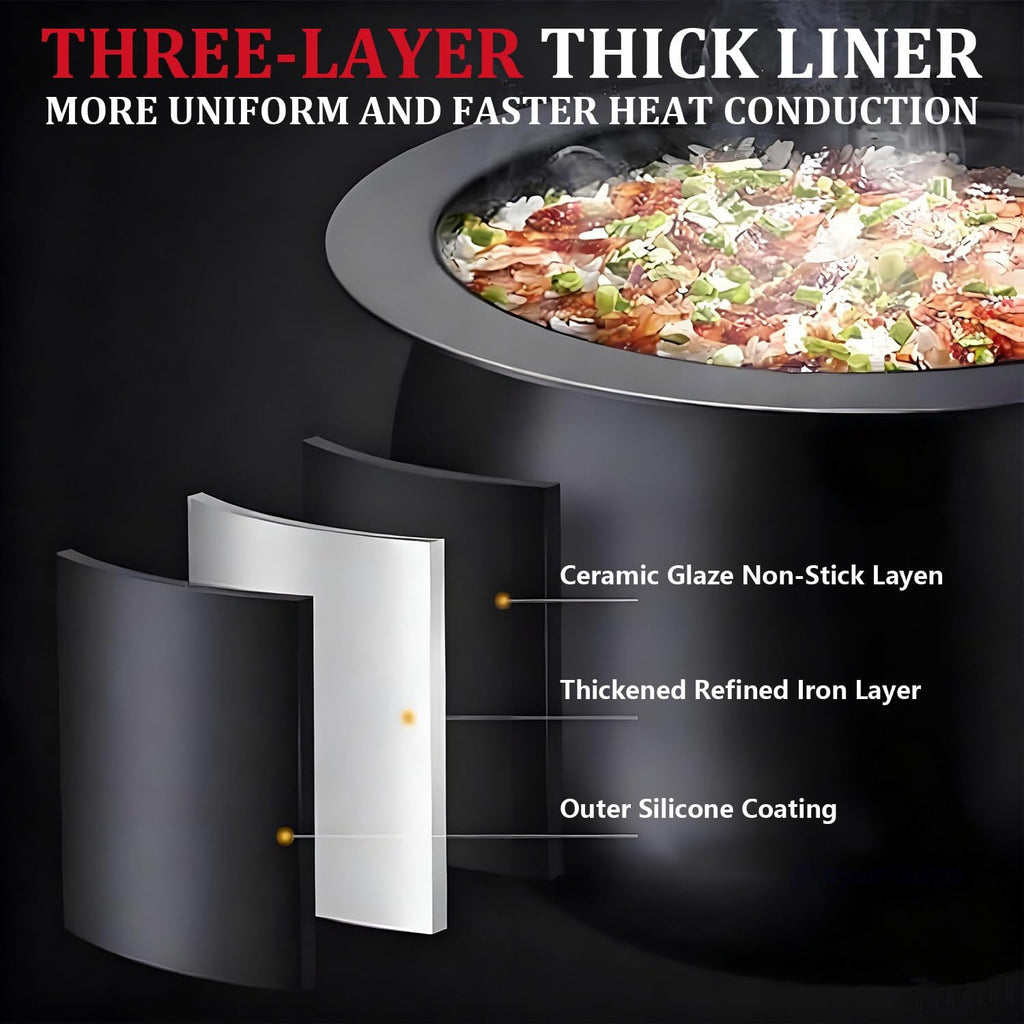 6L Rotating Cooking Pot, 200W Automatic Machine with Smart Touch Panel, 360° Rotating Inner Pot, 3D All-Round Heating for Stir-Frying & Stewing, Versatile Kitchen Appliance