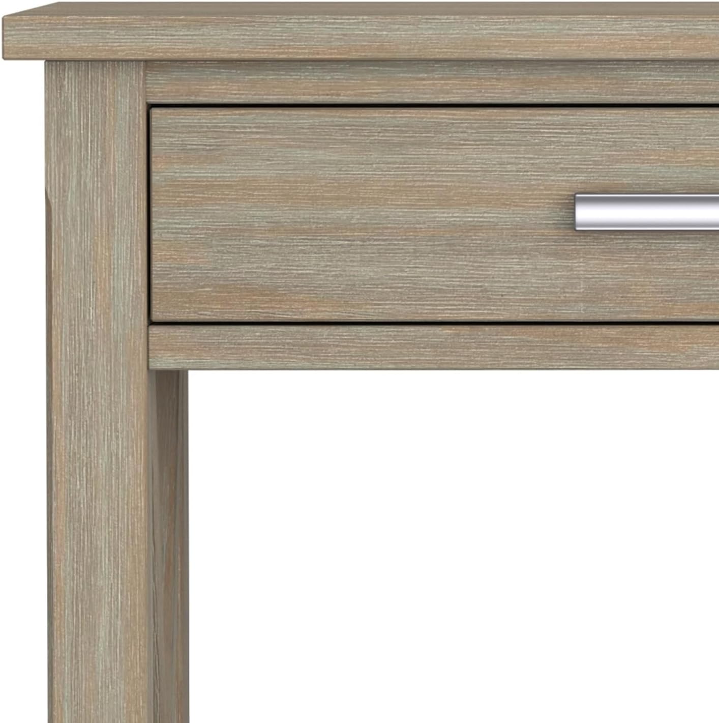 SIMPLIHOME Kitchener Console Table - 47 Inch Wide Solid Wood Sofa Table in Distressed Grey, Contemporary Storage Table for Entryway or Living Room with 2 Drawers, Bottom Shelf, and X-Design Sides