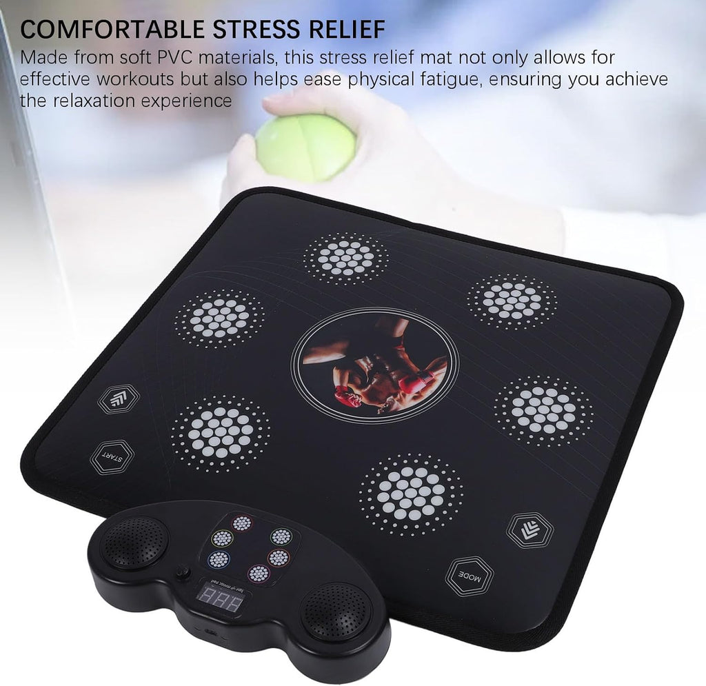 Music Boxing Machine and Dance Pad, 21.1 x 22.4in 2 in 1 Boxing Equipment Music Boxing Machine for Adults Kids, Music Punching Wall Mounted Boxing Punch Musical Boxing Machine