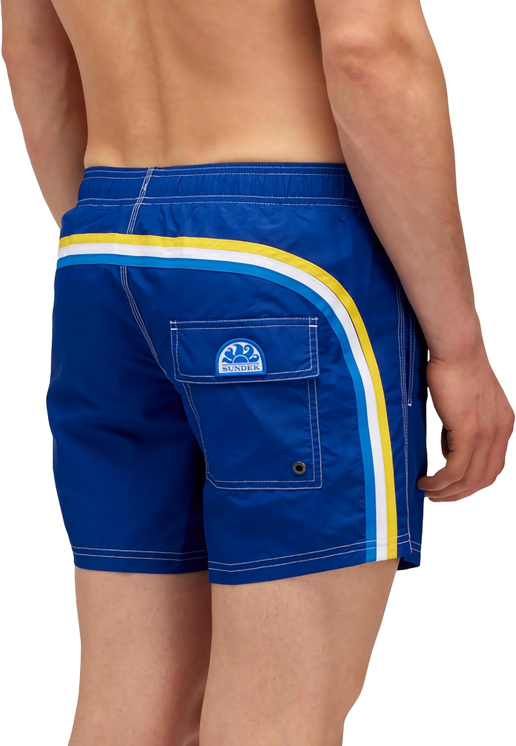 SUNDEK Mens Elastic Waist Boardshort, Swim Trunks 14' Length 5' Inseam