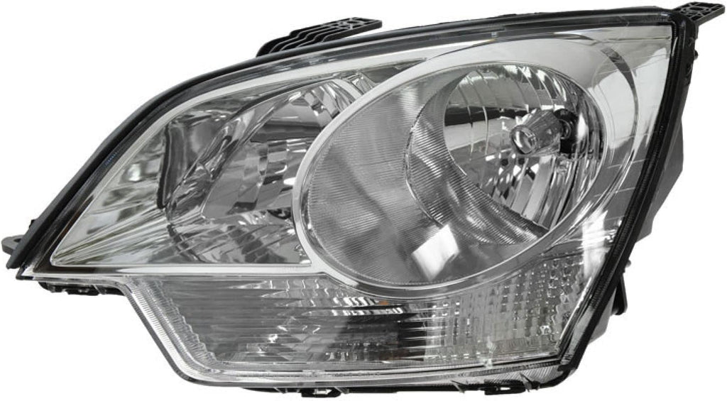 TRQ 2 Piece Headlight Assembly Set Chrome Bezel Driver & Passenger Side Compatible with Chevrolet Captiva Sport 2012-2014 Saturn Vue 2008-2010 GM2502306 GM2503306 22886833 22886834 96830927 96830928