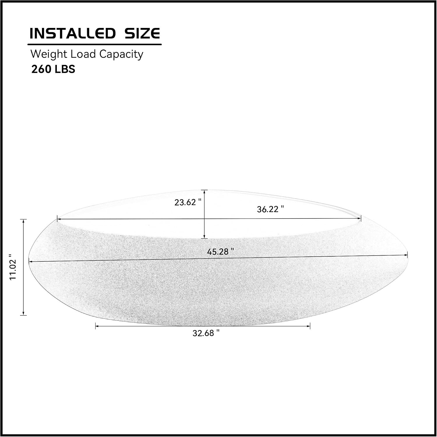 Oval Coffee Table for Living Room, Faux Stone Center Table, Accent Irregular Tea Table for Office Apartment, No Need Assembly, Black