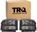 TRQ 2 Piece Headlight Assembly Set Driver & Passenger Side Compatible with F250 Super Duty F350 Super Duty 2005-2007 Harley-Davidson Edition FO2502224 FO2503224 6C3Z13008CB 6C3Z13008DB