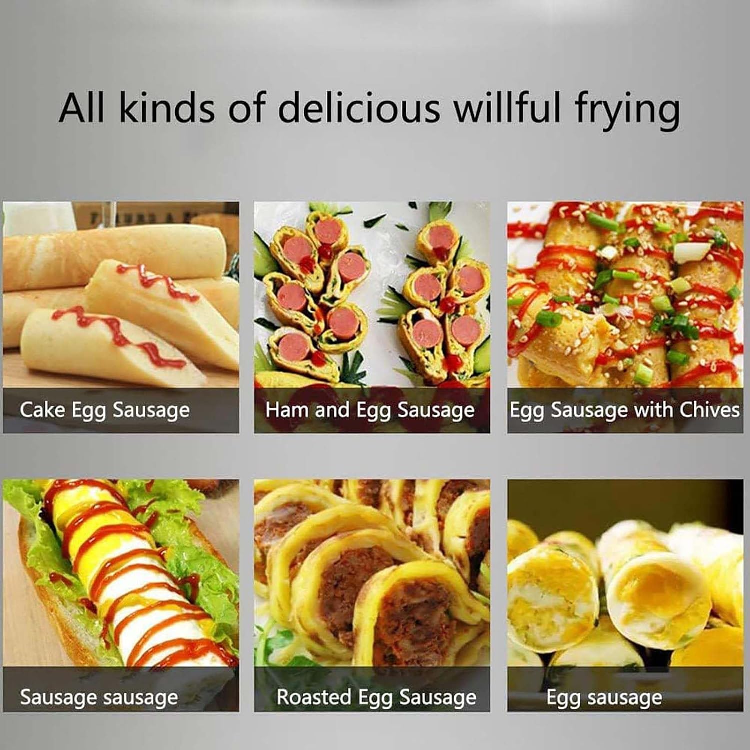 NYMFEA Automatic Electric Omelette Maker, Egg Roll Maker, Egg Sausage Hot Dog Roll Maker, Egg Hamburger Boiler Frying Machine Omelette Master 10 Tubes